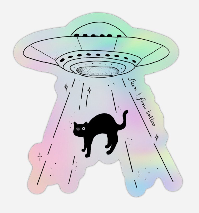 Cat UFO Sticker